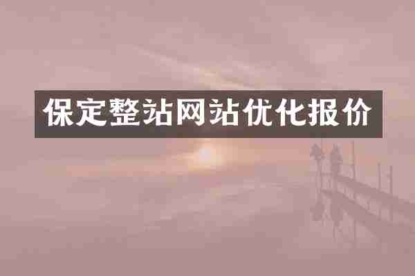 保定整站网站优化报价