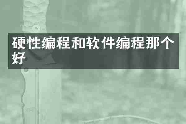 硬性编程和软件编程那个好