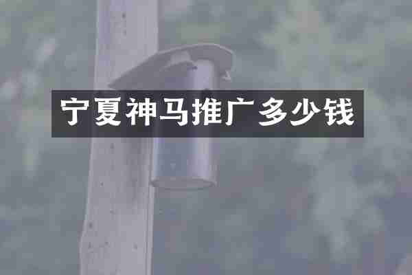 宁夏神马推广多少钱