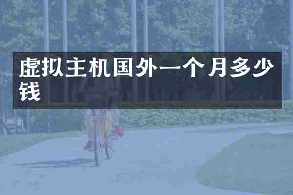 虚拟主机国外一个月多少钱