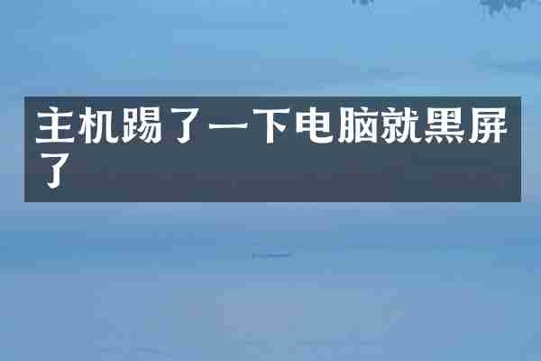 主机踢了一下电脑就黑屏了
