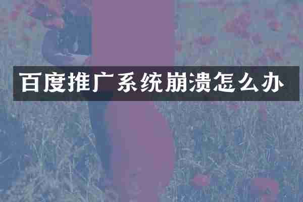百度推广系统崩溃怎么办