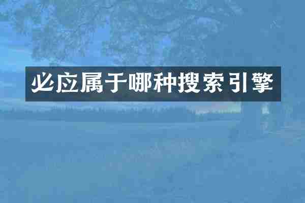 必应属于哪种搜索引擎