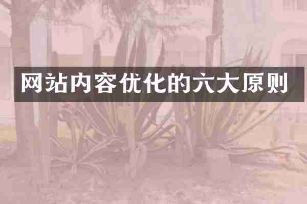 网站内容优化的六大原则