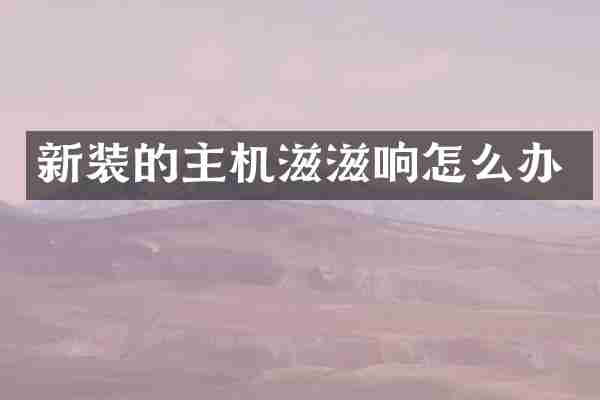 新装的主机滋滋响怎么办