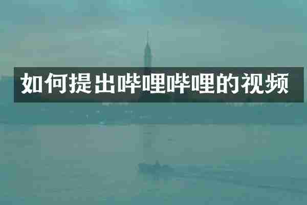 如何提出哔哩哔哩的视频