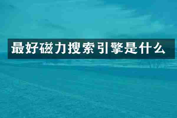 最好磁力搜索引擎是什么