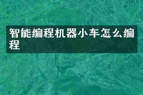 智能编程机器小车怎么编程