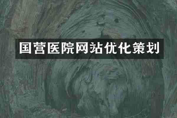 国营医院网站优化策划