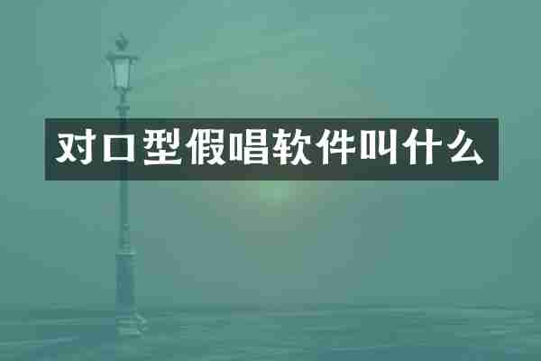 对口型软件叫什么