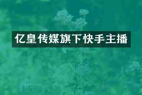 亿皇传媒旗下快手主播