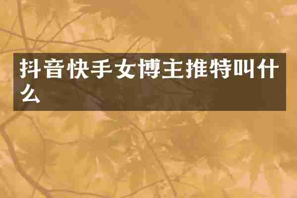 抖音快手女博主推特叫什么