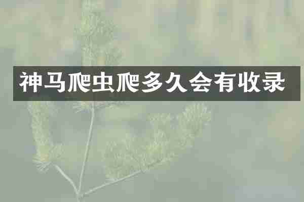 神马爬虫爬多久会有收录