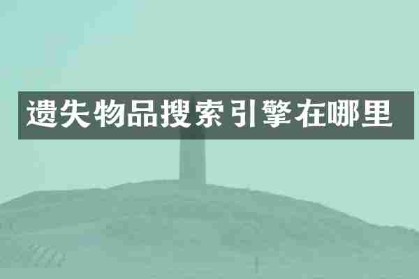 遗失物品搜索引擎在哪里