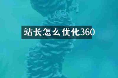 站长怎么优化360