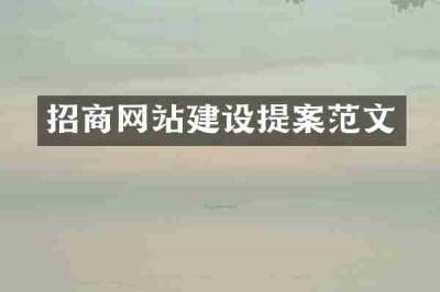 招商网站建设提案范文