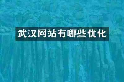 武汉网站有哪些优化