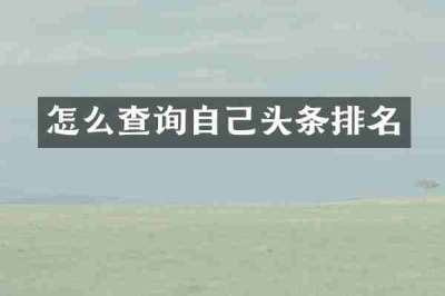 怎么查询自己头条排名