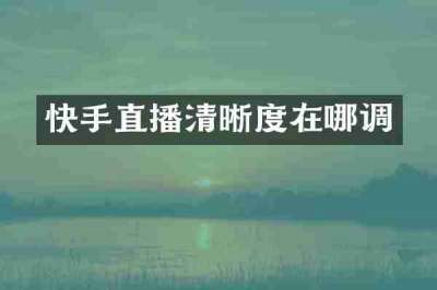 快手直播清晰度在哪调