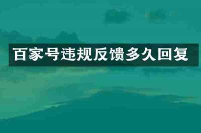 百家号违规反馈多久回复