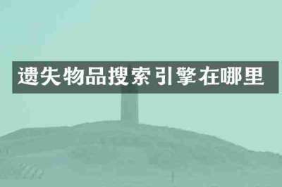 遗失物品搜索引擎在哪里