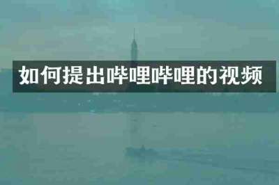 如何提出哔哩哔哩的视频