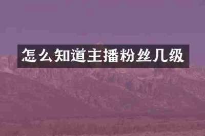 怎么知道主播粉丝几级