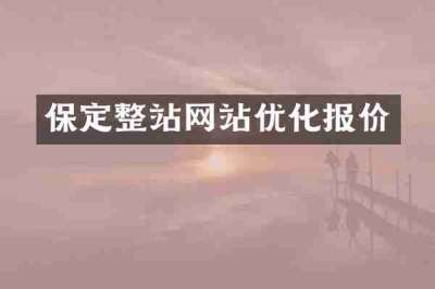 保定整站网站优化报价