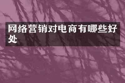 网络营销对电商有哪些好处
