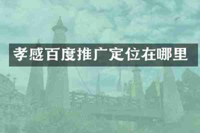 孝感百度推广定位在哪里