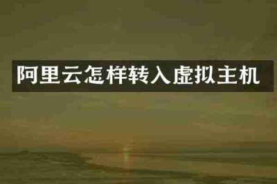 阿里云怎样转入虚拟主机