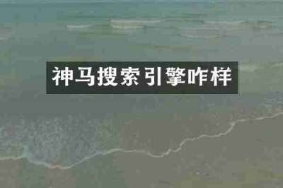 神马搜索引擎咋样