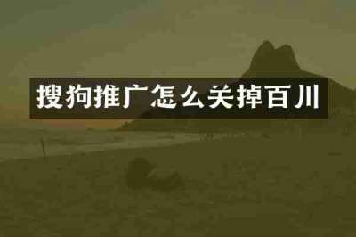 搜狗推广怎么关掉百川