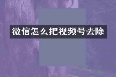 微信怎么把视频号去除