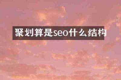 聚划算是seo什么结构