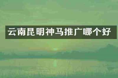 云南昆明神马推广哪个好