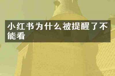 小红书为什么被提醒了不能看