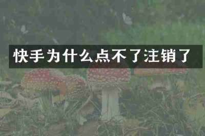 快手为什么点不了注销了