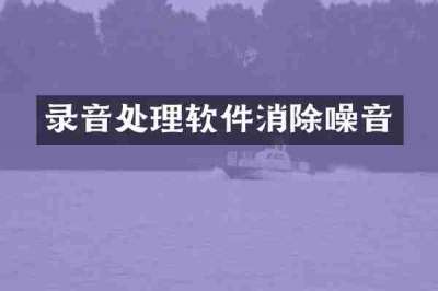 录音处理软件消除噪音