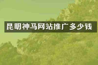 昆明神马网站推广多少钱