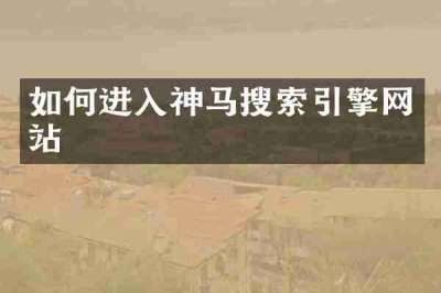 如何进入神马搜索引擎网站