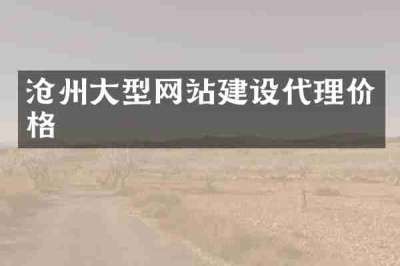 沧州大型网站建设代理价格