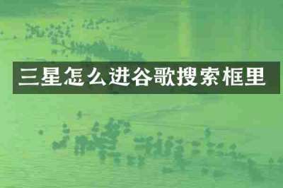三星怎么进谷歌搜索框里