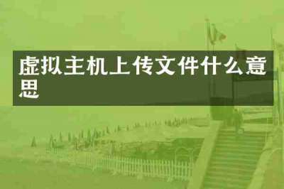 虚拟主机上传文件什么意思