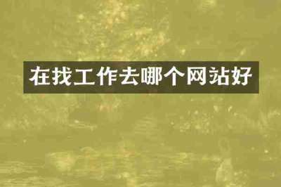 在找工作去哪个网站好
