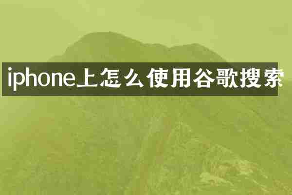 iphone上怎么使用谷歌搜索