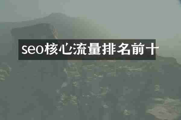 seo核心流量排名前十
