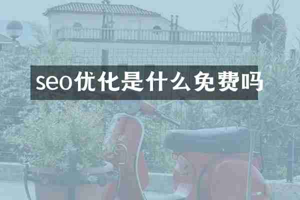 seo优化是什么免费吗