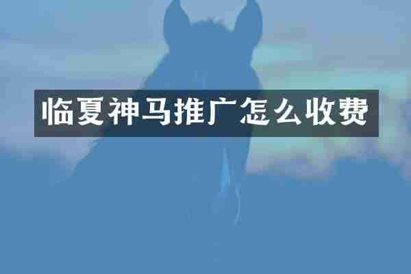临夏神马推广怎么收费