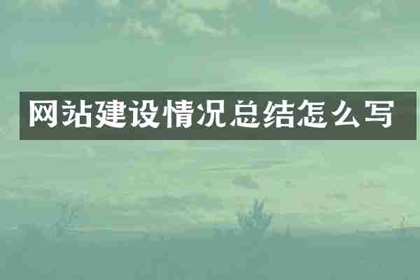 网站建设情况总结怎么写